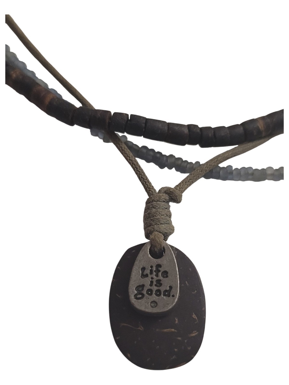 🥳4/$25!🥳 Life Is Good Brown and Gray Layered Pendant Necklace